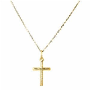 18K Gold Vermeil Cross Pendant Necklace JA2